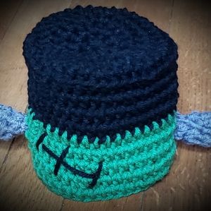 Crochet Frankenstein's Monster baby hat